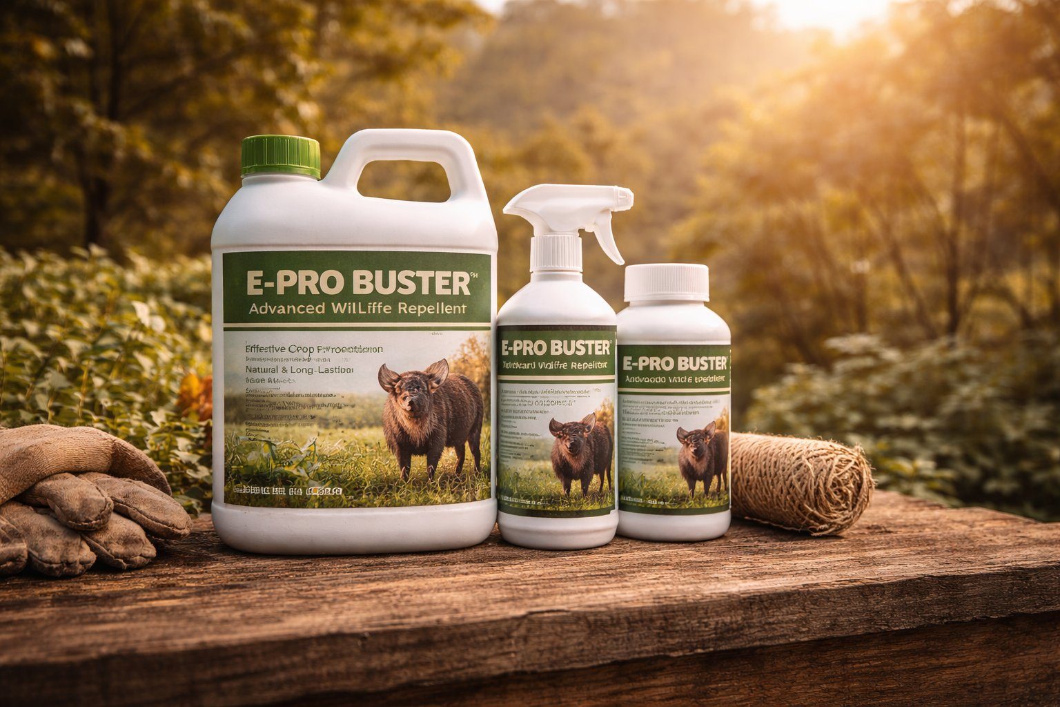 E-Pro Buster product range on a farm table